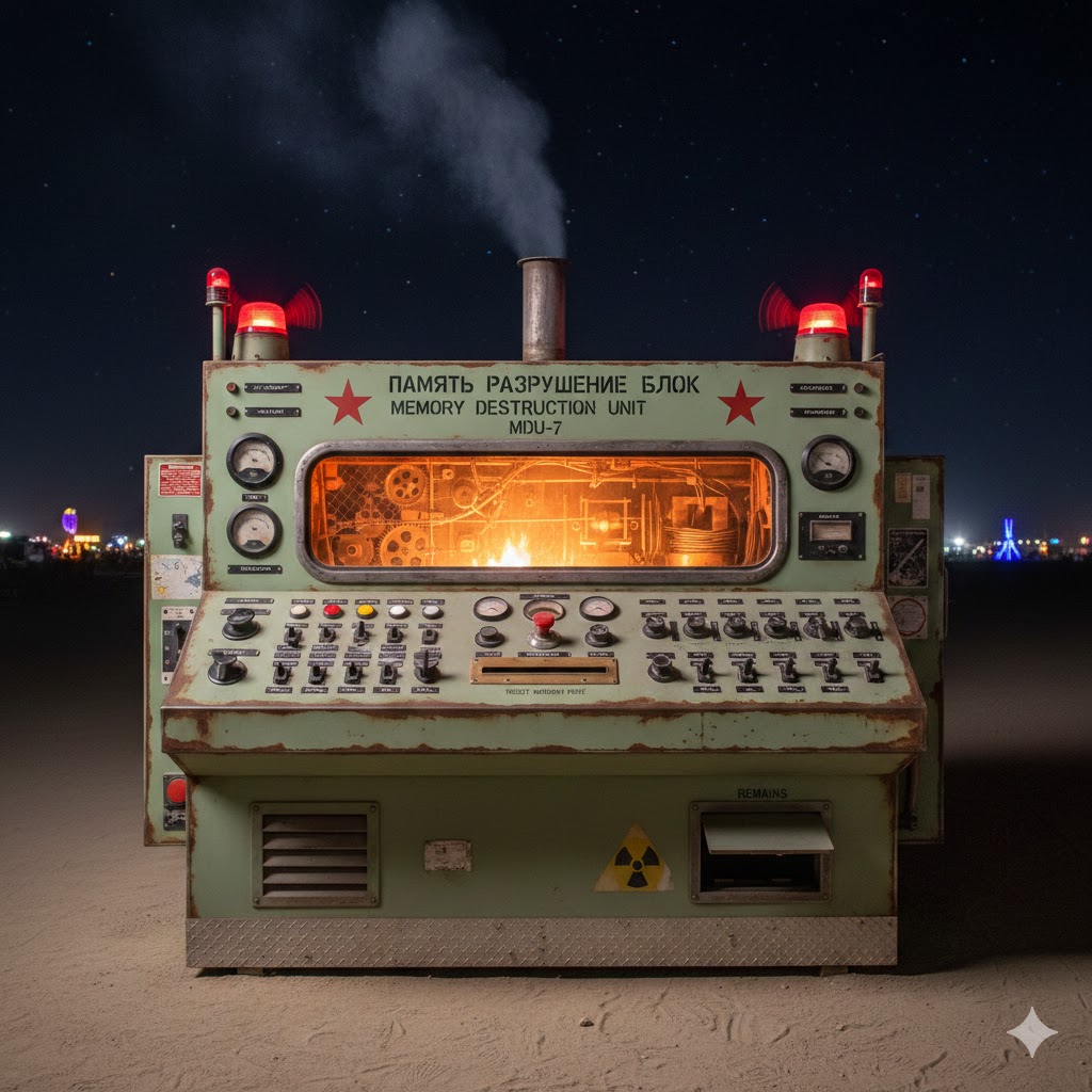 MDU-7 Memory Destruction Unit — operational at night with fire chamber active